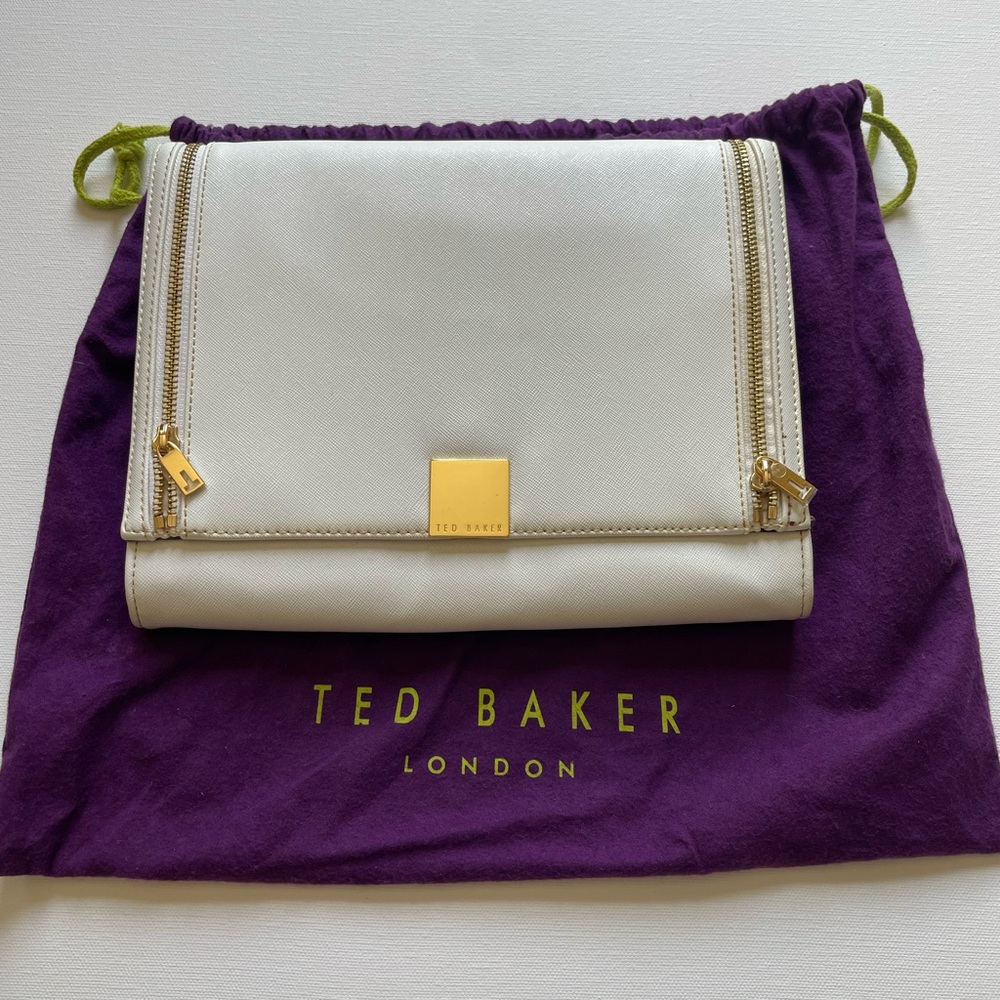 TED BAKER White clutch purse